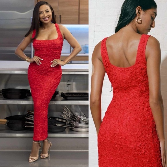 Mara Hoffman Dresses Mara Hoffman Sloan Popcorn Midi Dress In Red